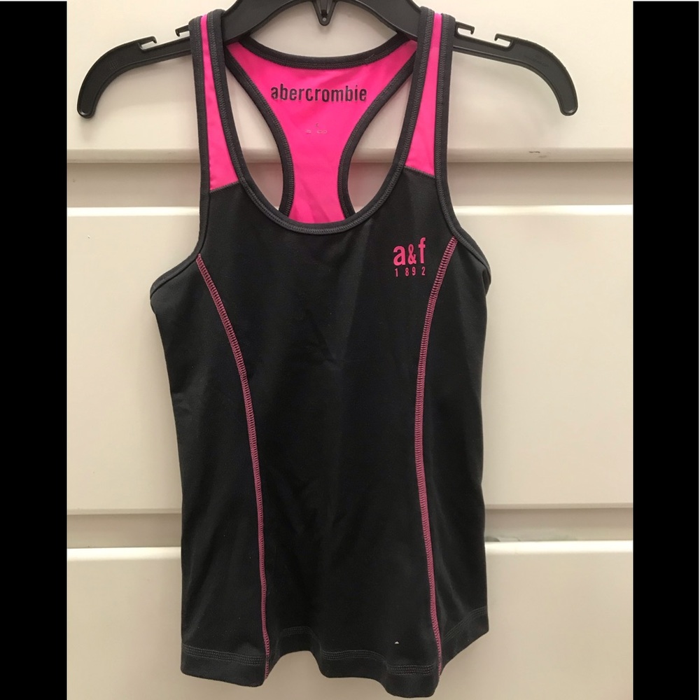 Abercrombie Kids Black and Hot Pink Tank Top